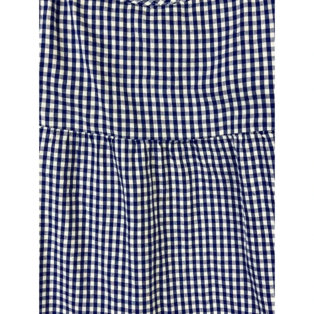 Old Navy Top‎ Youth Girls Gingham Spaghetti Straps Blue White Summer Picnic LG